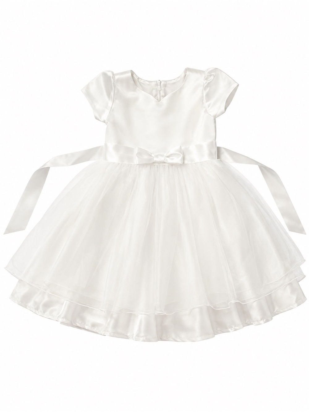 Girls white dress formal​ WEDDING CHURCH FLUFF SIZE 7 GIRLS​​​​​​​​
